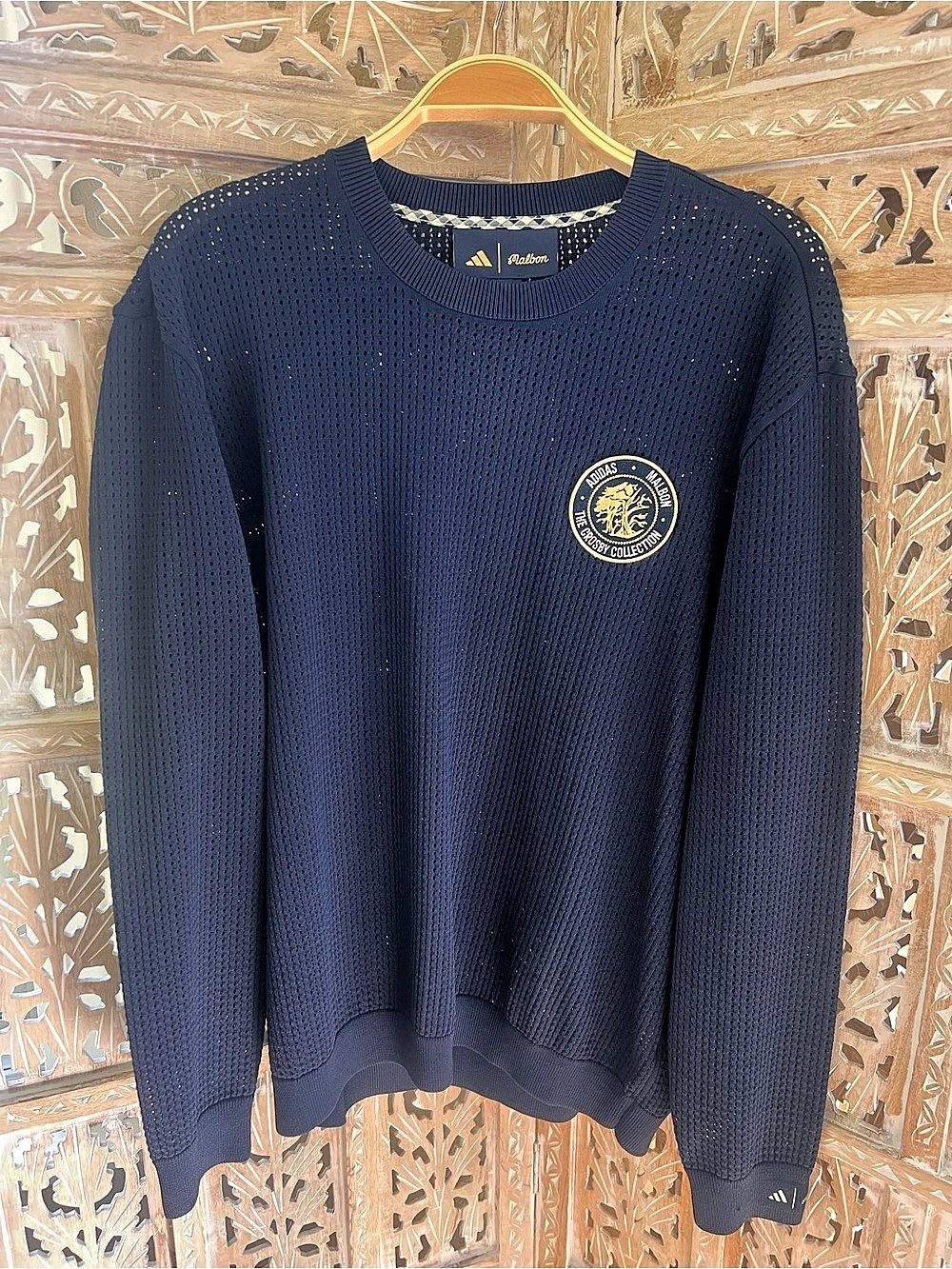 NWOT! Malbon Adidas Lotto Tondos Madrid Retro Collection Men's Blue Crewneck Swe